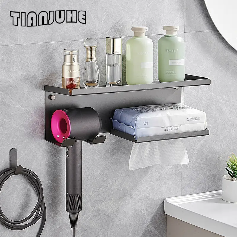 

Hair Dryer Holder Wall Mounted Blow Holder Bathroom Hair Tool Organizer Hair Styling Care Tool Organizer