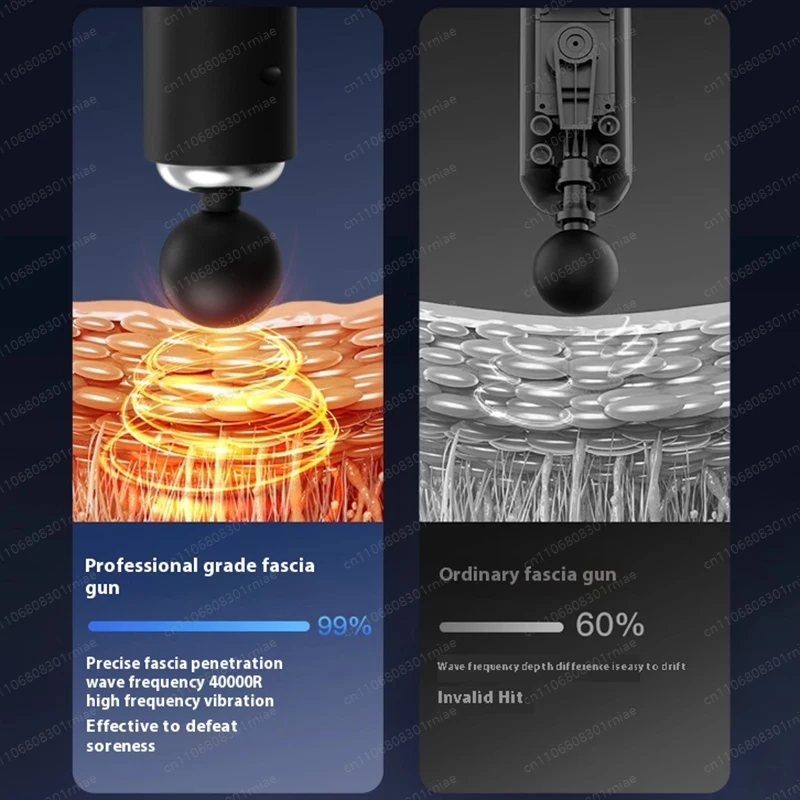 مدلك فآسيا صغير محمول مع 4 رؤوس تدليك قابلة للتبديل، مسدس تدليك العضلات المريح والاهتزاز #6