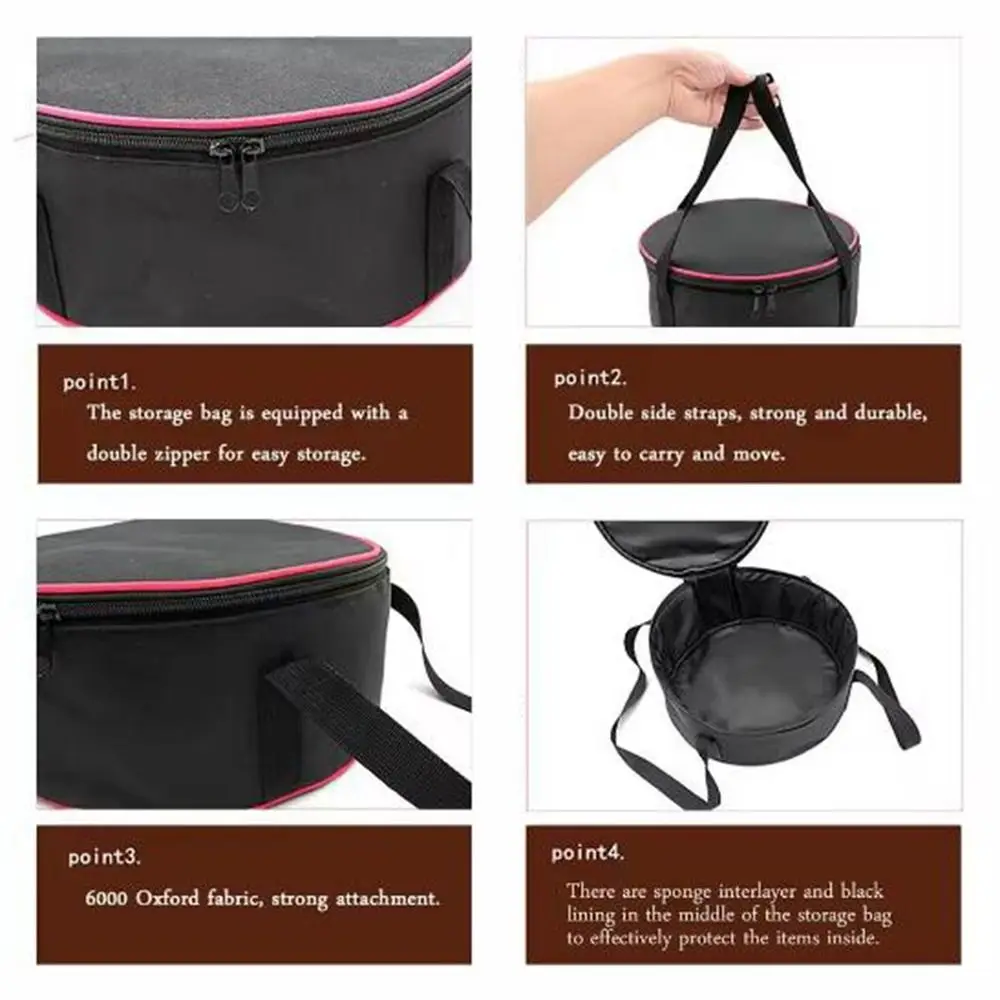 Practical Oxford Cloth Cookware Storage Bag Large Capacity Black Camping Storage Handbag Anti-collision Tableware Bag Barbecue