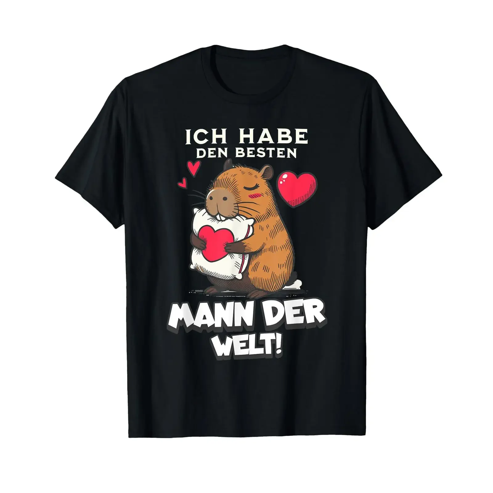 Jubiläums-Valentinstag-T-Shirt mit deutschem Text Ich habe den besten Mann der Welt, Vintage-Washed-Designerkleidung, vielseitig, stilvoll