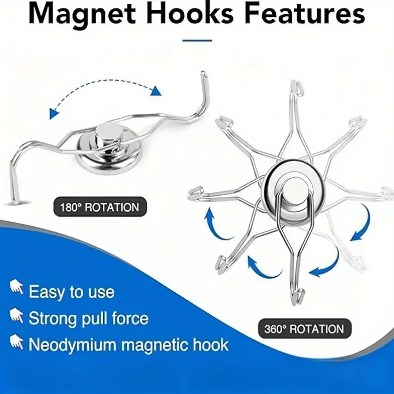 D25mm-Swivel Swing Magnethaken Kühlschrank Magnethaken 2/4/6/8 Pack Neodym Magnethaken für Kühlschrank Andere Magnetische – Detail 4