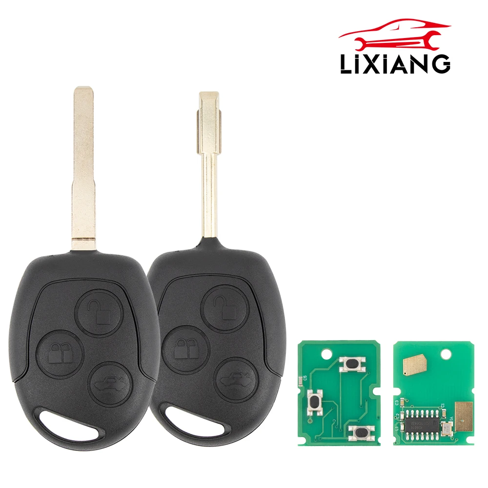 LIXIANG  3 Buttons Remote Car Key 315/433Mhz For Ford Focus Fiesta Fusion C-Max Mondeo Galaxy C-Max S-Max ID60 4D63 Chip