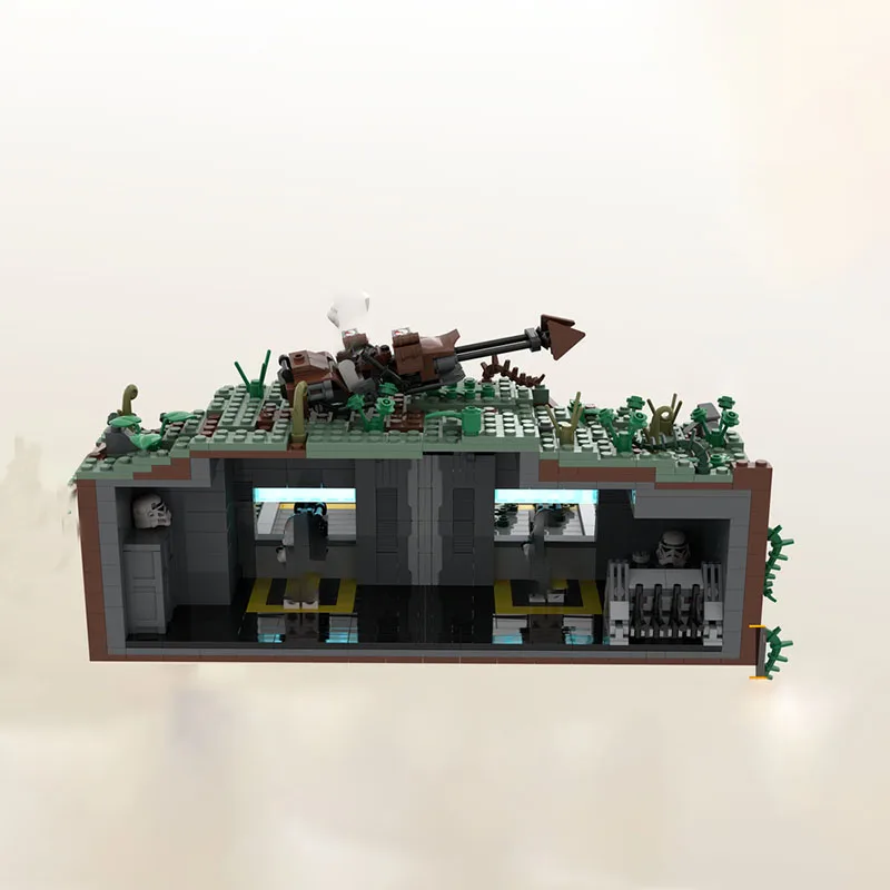 Novos blocos de construção moc planeta filme cena arquitetura modelo pós estação observação brinquedos das crianças presentes diy conjunto montagem