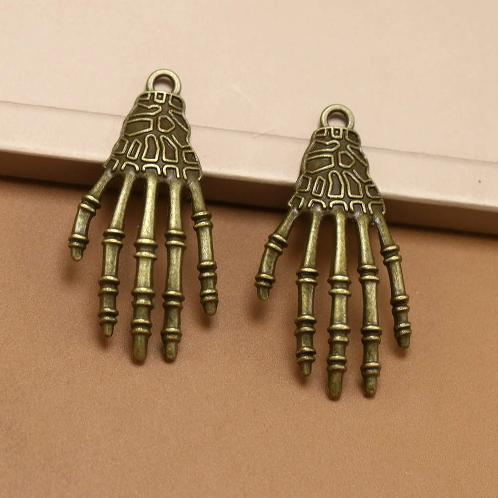 

20pcs Alloy Hand Bone Pendant Charms DIY Jewelry Making Accessories for Necklace Bracelet (Bronze) alloy pendant charm