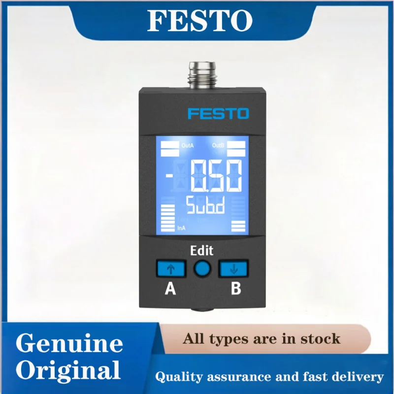 FESTO Pressure sensor 8001212-SPAU-P10R-H-Q4D-L-PNLK-PNVBA-M12D Genuine Sensor with display screen pneumatic components