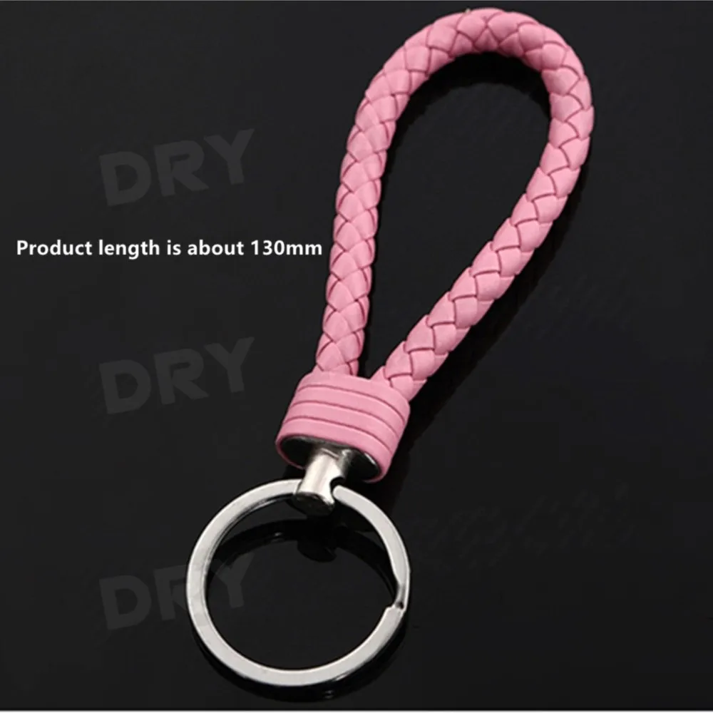 1PC New Unisex Braided Leather Rope Handmade Waven Keychain Leather Key Chain Ring Holder for Car Keyrings Men Women Key Chains