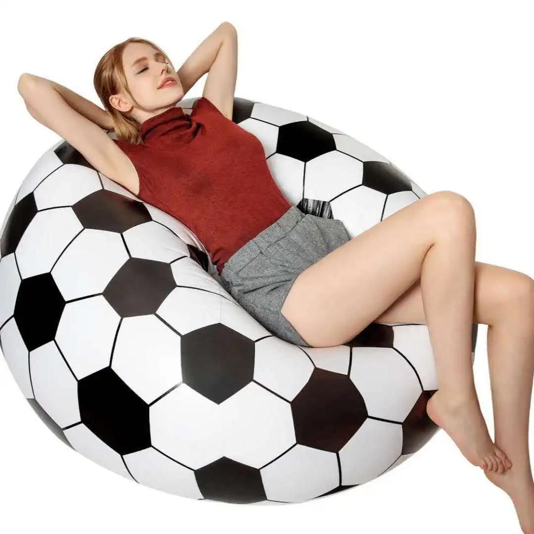 2023 New Football Inflatable Sofa Soccer Ball Air Lounge Chair Basketball Beanbag Lounger Outdoor Furniture Garden Home Office