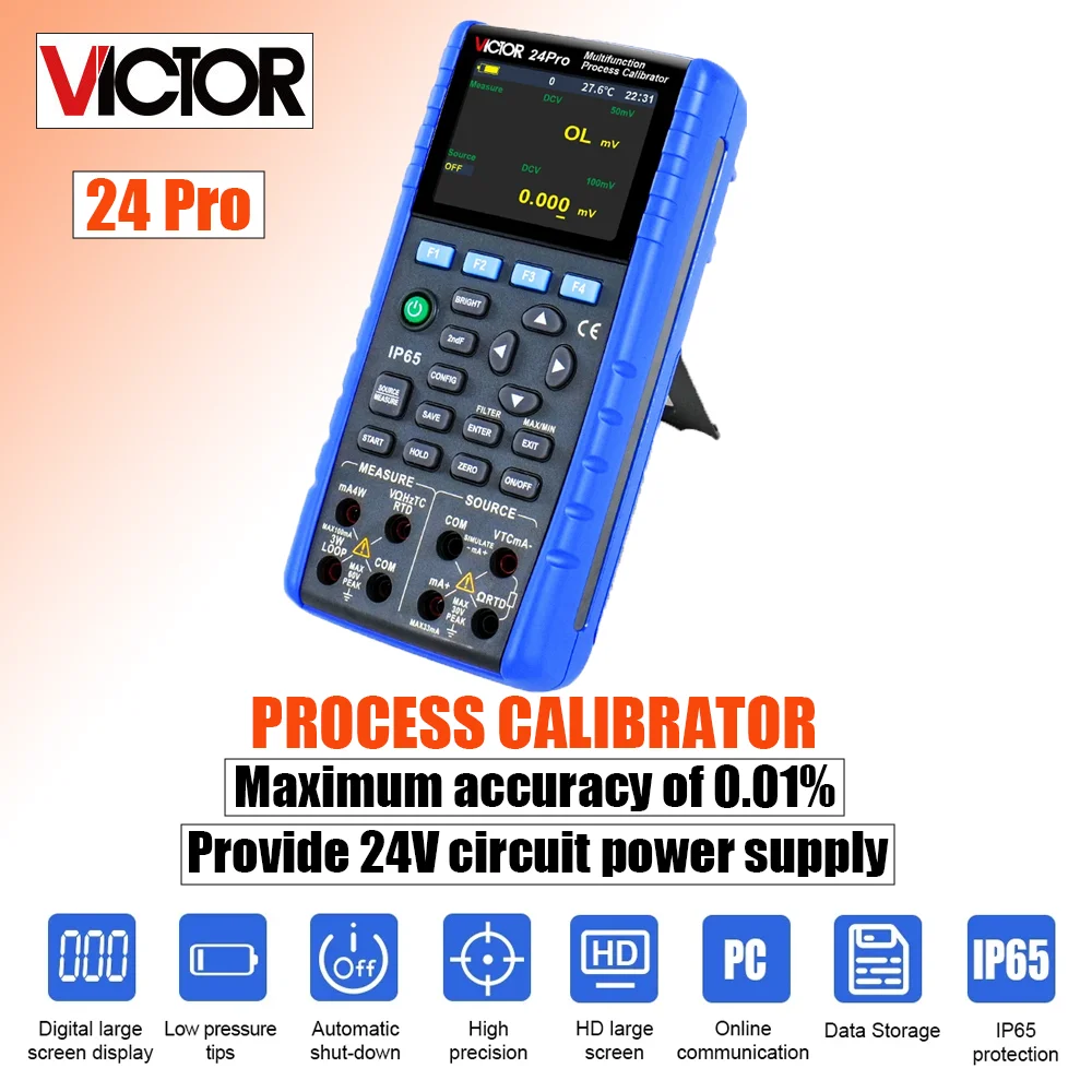 

Многофункциональный калибратор процессов VC24Pro — точность 0,0%, мощность цилиндра 24 В, поддержка сигнала 16 термопаров