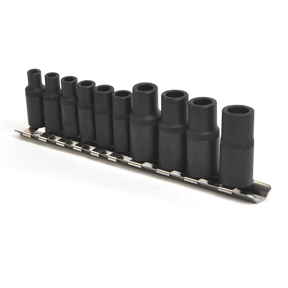 10pcs Tap Socket Set Tap Head Return Sleeve Square Hole Wrench Tool Pneumatic Wrench Tapping Taper Sleeve Socket Power Tool