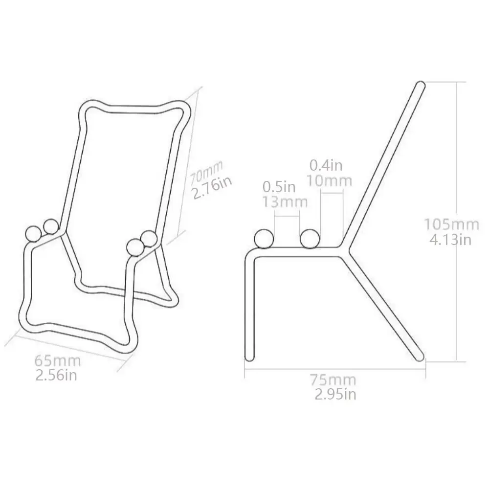 2Pcs Creative Desktop Chair Phone Stand Cute Universal Mini Stool Phone Bracket Decorative Ornaments Stainless Steel