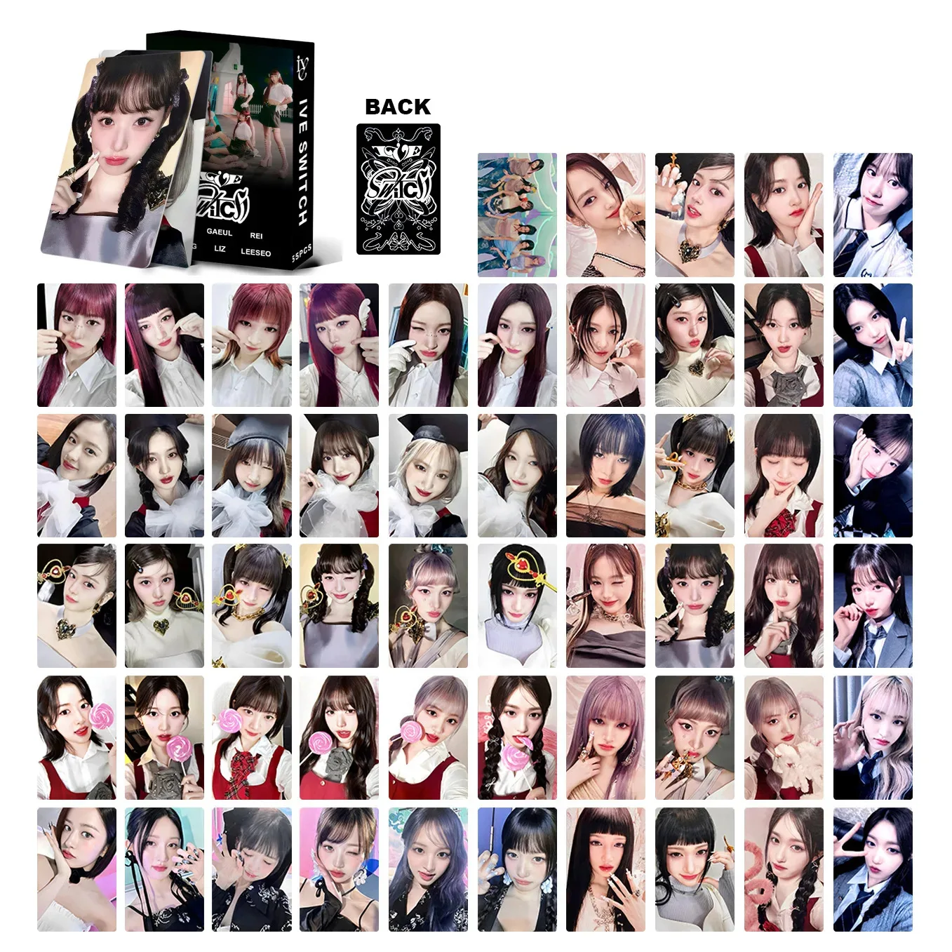 55Pcs Kpop Idol Lomo Cards I SWITCH New Album Photocards HD Card Poster Girl Group Wonyoung LIZ Rei Fans Gifts