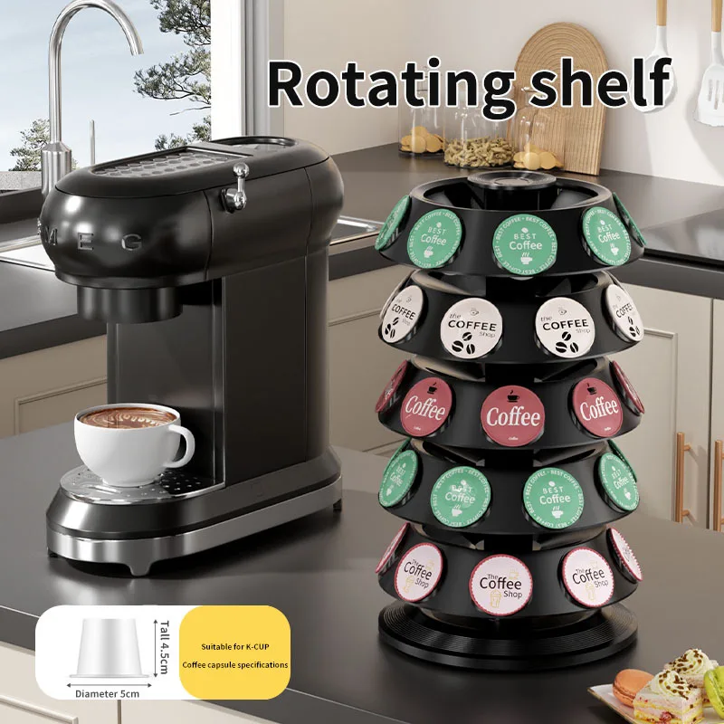 Держатель для кофейных капсул K-Cup, органайзер, совместимый с K-Cups, кухонный, съемный, вращающийся на 360 градусов, д