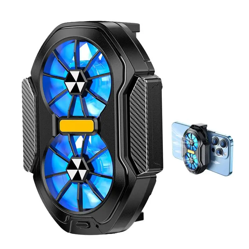 FS01 Dual Fan Rechargeable Mobile Phone Cooler Stronger Cooling Air Phone Radiator Mini Back Clip USB Radiator For 62-92mm Phone