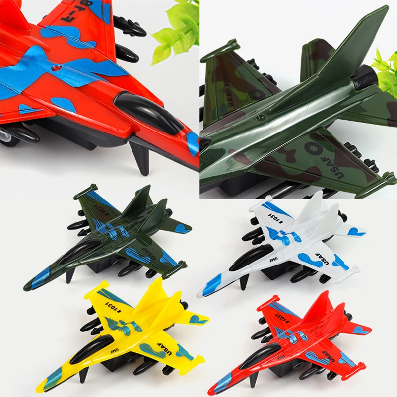 3Pcs/bag Mini Kids Military Camouflage Fighter Aircraft Model Pull Back Aircraft Toys Children's Puzzle Toys Boys Birthday Gifts