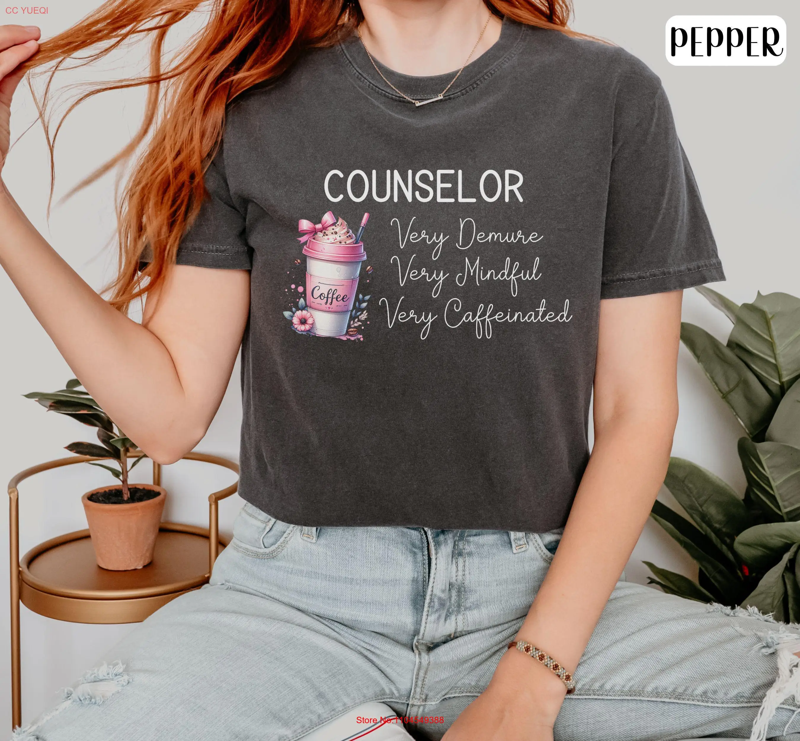 

Very Demure Counselor T Shirt for TherapisT Coquette Coffee Comfort Colors long or short sleeves