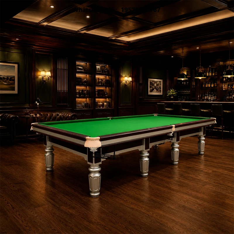 pool table topped with 45mm-thick slate, complete with high-quality fittings, measuring