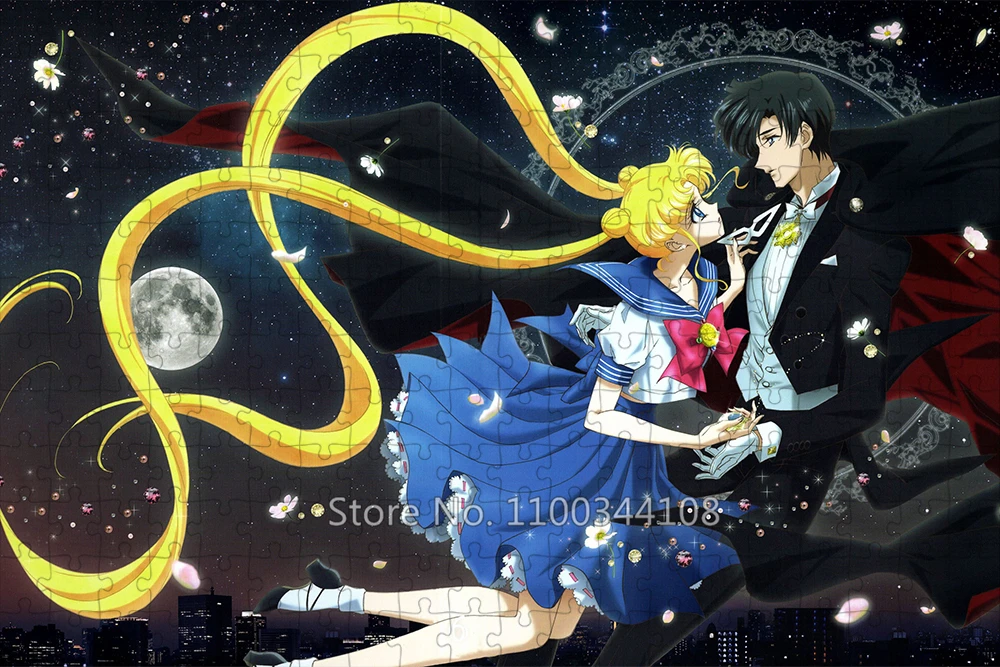 300/500/1000 Pieces Sailor Moon Jigsaw Puzzles Cartoon Japanese Anime Wooden Puzzle Adult Handmade Toys Couple Romantic Gifts