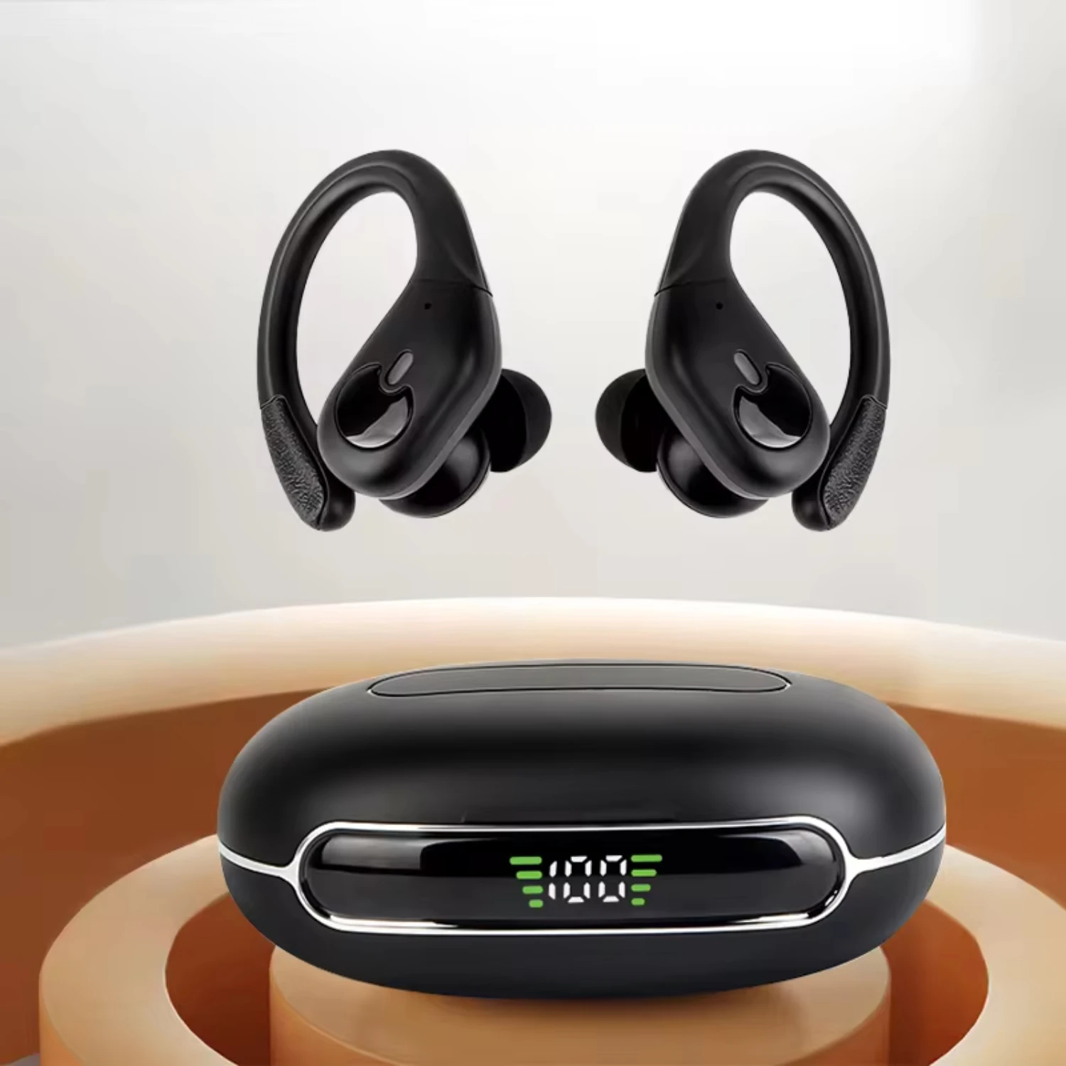 Esportes no ouvido sem fio earloop com efeito de som de alta definição de redução de ruído ENC integrado sem atraso