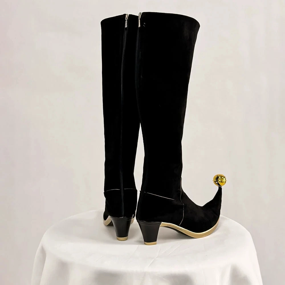 

2026 Аниме-костюм «Цирк фриков»: обувь для косплея клоуна-арлекина Пьеро, черные ботинки на высоком каблуке, реквизит для Хэллоуина и карнавала