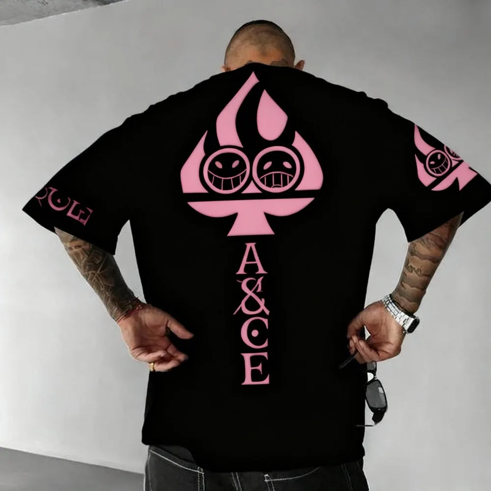 ONE PIECE T-shirt Portgas · D · Ace 2026 Summer Harajuku Anime Printed Large Loose Parent Child Short Sleeve