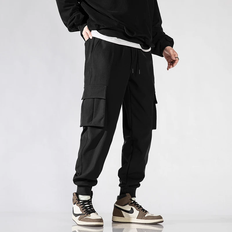 

Men's Workwear Pants Spring Autumn Loose Tapered American Trendy Bla Winter Fce Lined Thi Casual Long Trousers