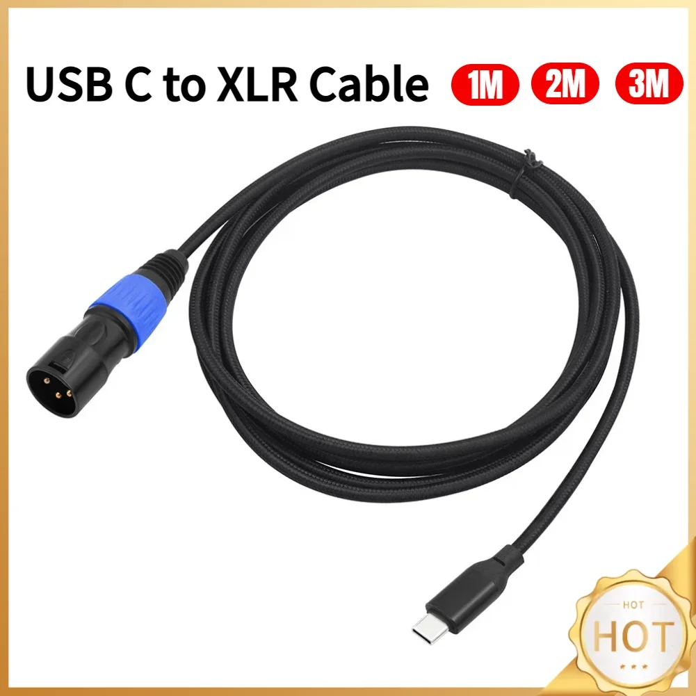 USB Type C To XLR Male Output Cable Type C To XLR Male Output Stereo Cord USB Type-C Male To XLR Male Connector for Smartphones