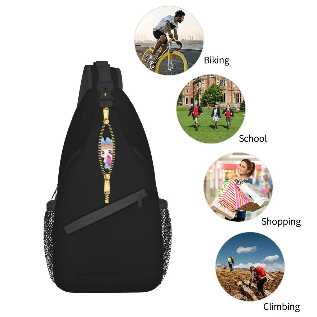 Сумка-мессенджер на молнии для девочек