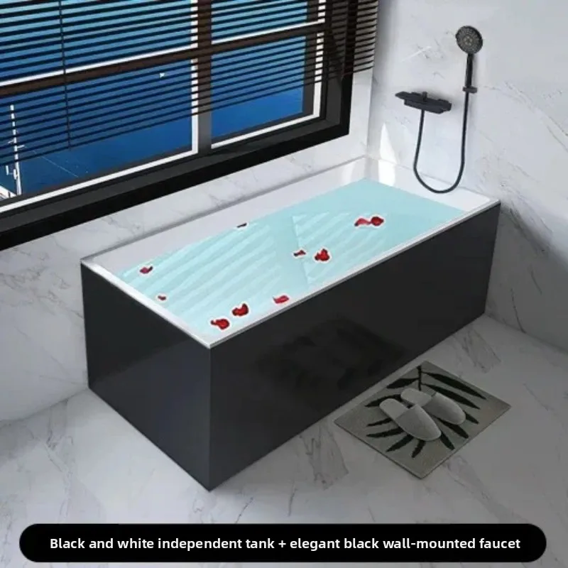 YY-  Acrylic Small Apartment Household Movable Independent Thin Edge Double Insulation Bathtub Basin