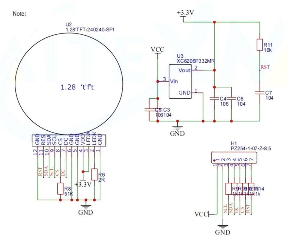 TFT Display 1.28 Inch TFT LCD Display Module Round RGB 240*240 GC9A01 Driver 4 Wire SPI Interface 240x240 PCB  For Arduino