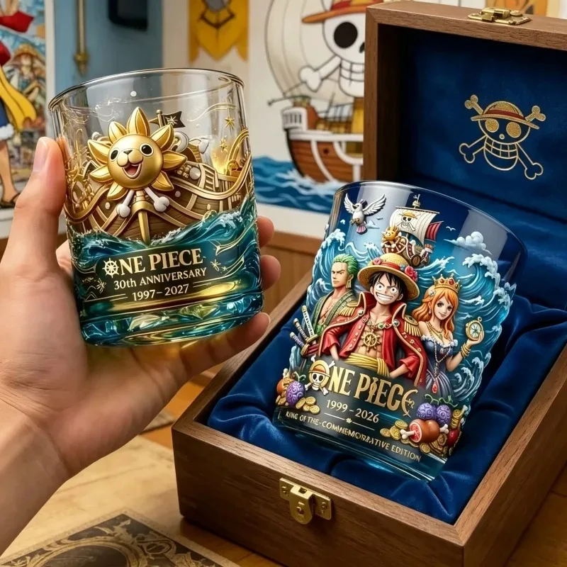 NOUVEAU Anime One Piece 30ème Anniversaire Verre à whisky Luffy Thousand Sunny Nami Tasse à café en verre Cadeau
