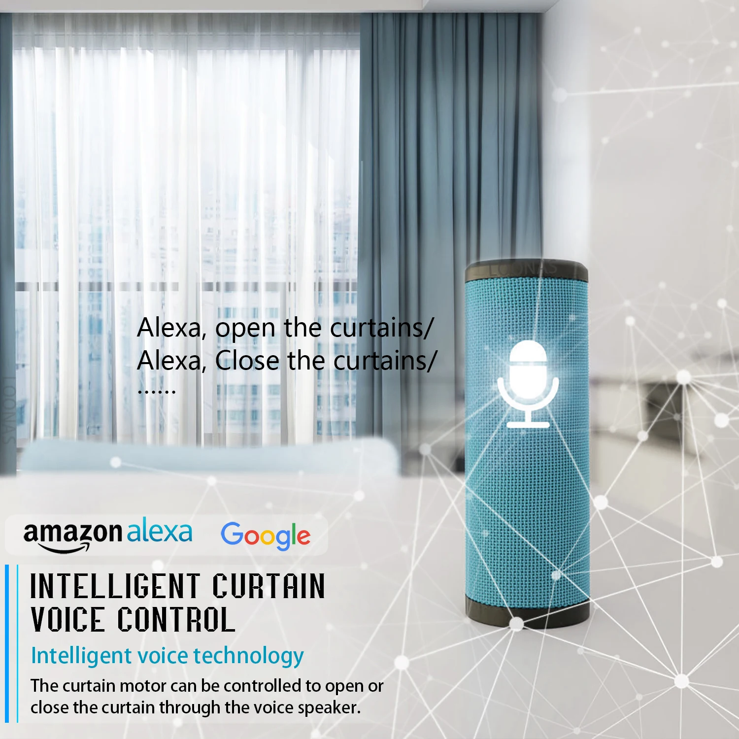 Imagem -03 - Tuya-smart Electric Curtain Motor Wifi 3rd g Motorized System Track Rod Intelligent Support Alexa Google Assist