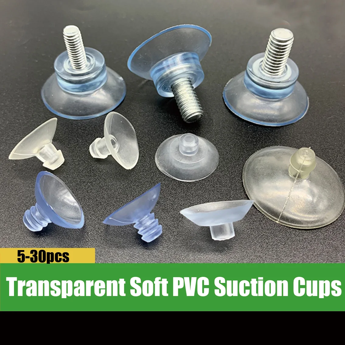 Transparent PVC Suction Cup 18mm 20mm 30mm No punching required Reusable Strong Adsorption Hook Holders M6 M8 Thread Suction Cup