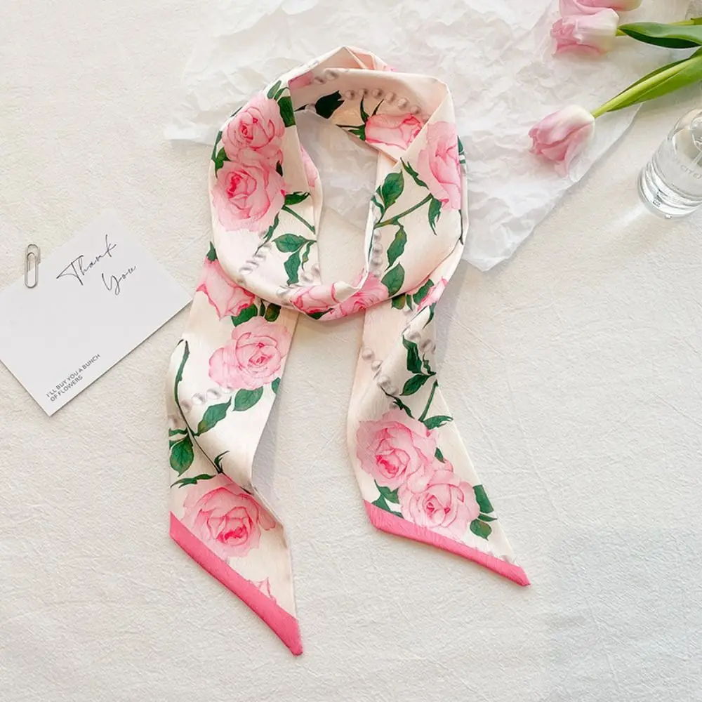 

Fashion Floral Headband Oil Painting Ribbon Headscarves Chinese Style Hair Ribbon Scarf