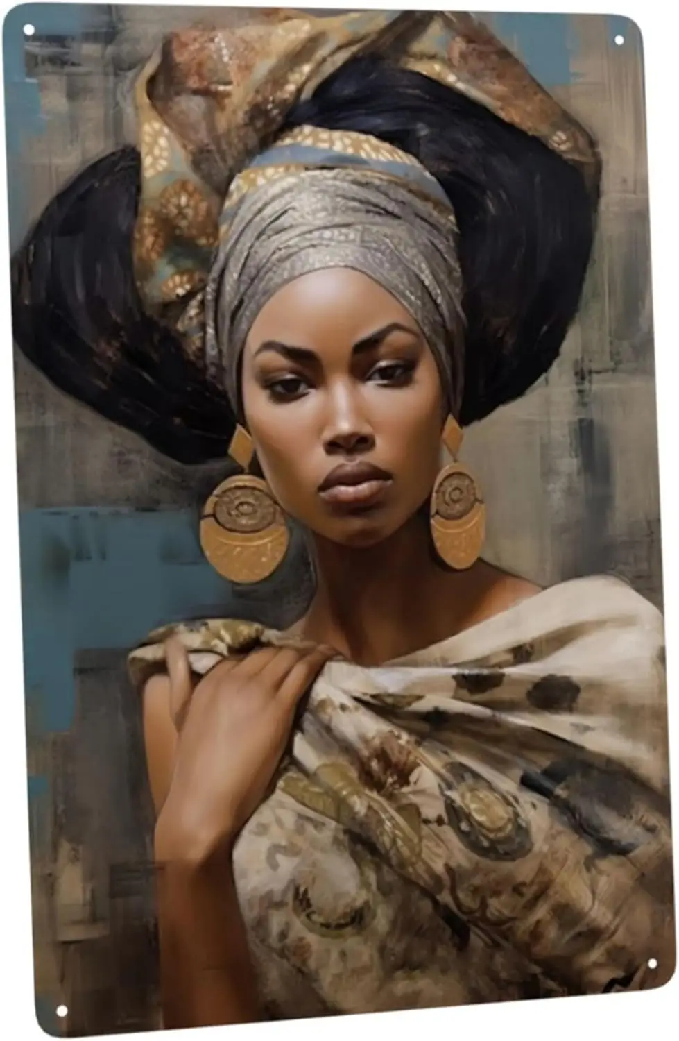 Metal Tin Signs African American Black Woman Exquisite headscarf Sign Funny Garage Man Cave Decor --Tin Sign