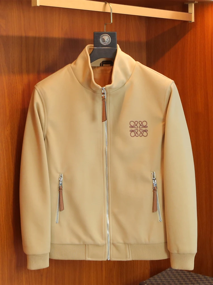 

Faionable Casual Men's Jaet Stand Collar Slim Fit Polyester Fabric Zipper Decorated Wear Resistant Daily Wear Autumn New ...