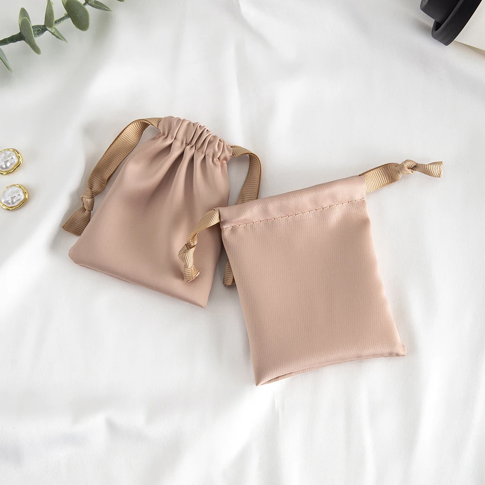 

5Pcs Silk Jewelry Drawstring Ribbon Bag Satin Ring Earrings Bracelet Cosmetic Packaging Pouch Wedding Gift Shopping Storage Sack