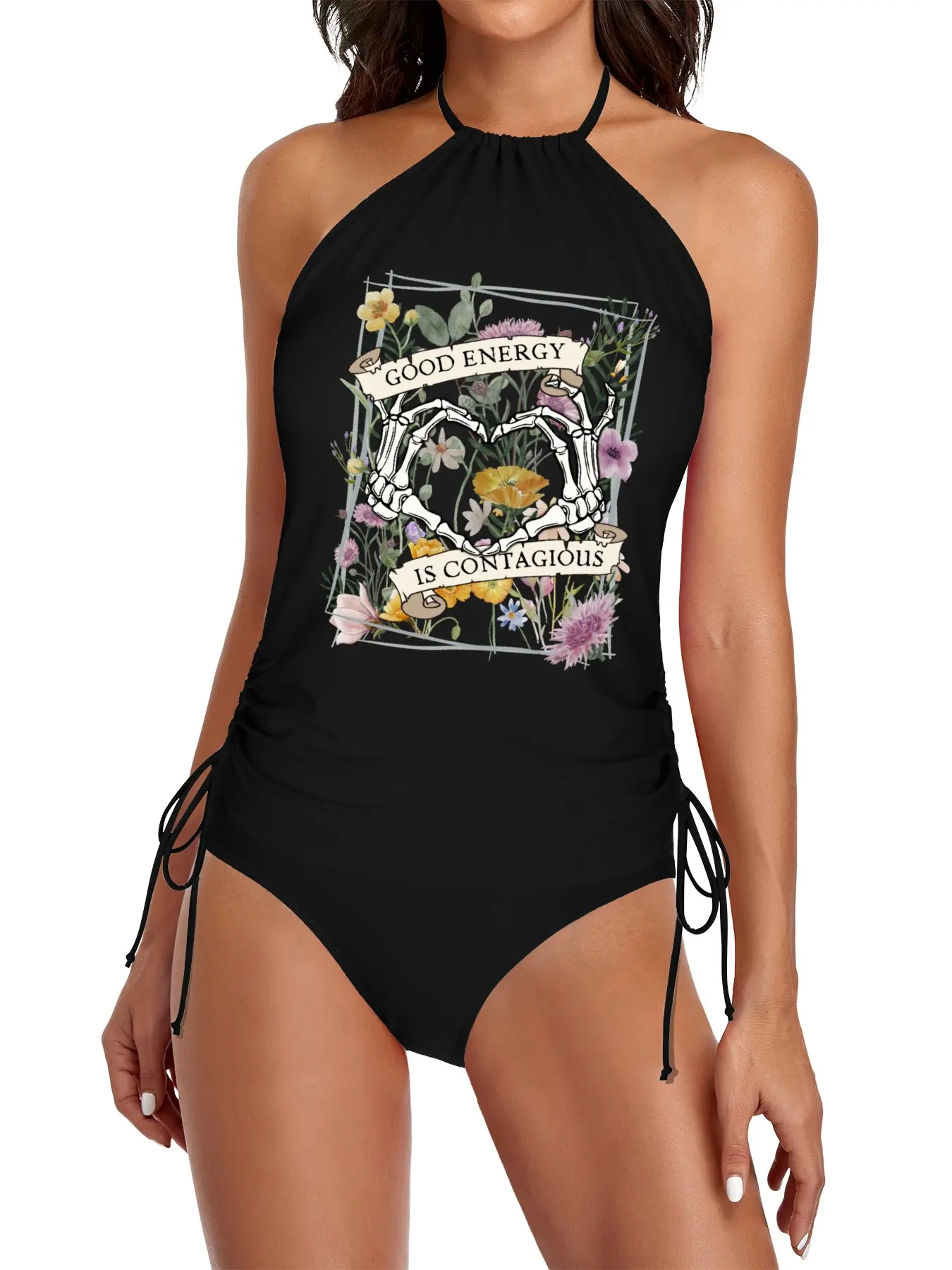 

Good Energy is Contagious Split Swimsuit Set Woman swimsuits Beach shirt swimwear 2025 women swimwear 2025