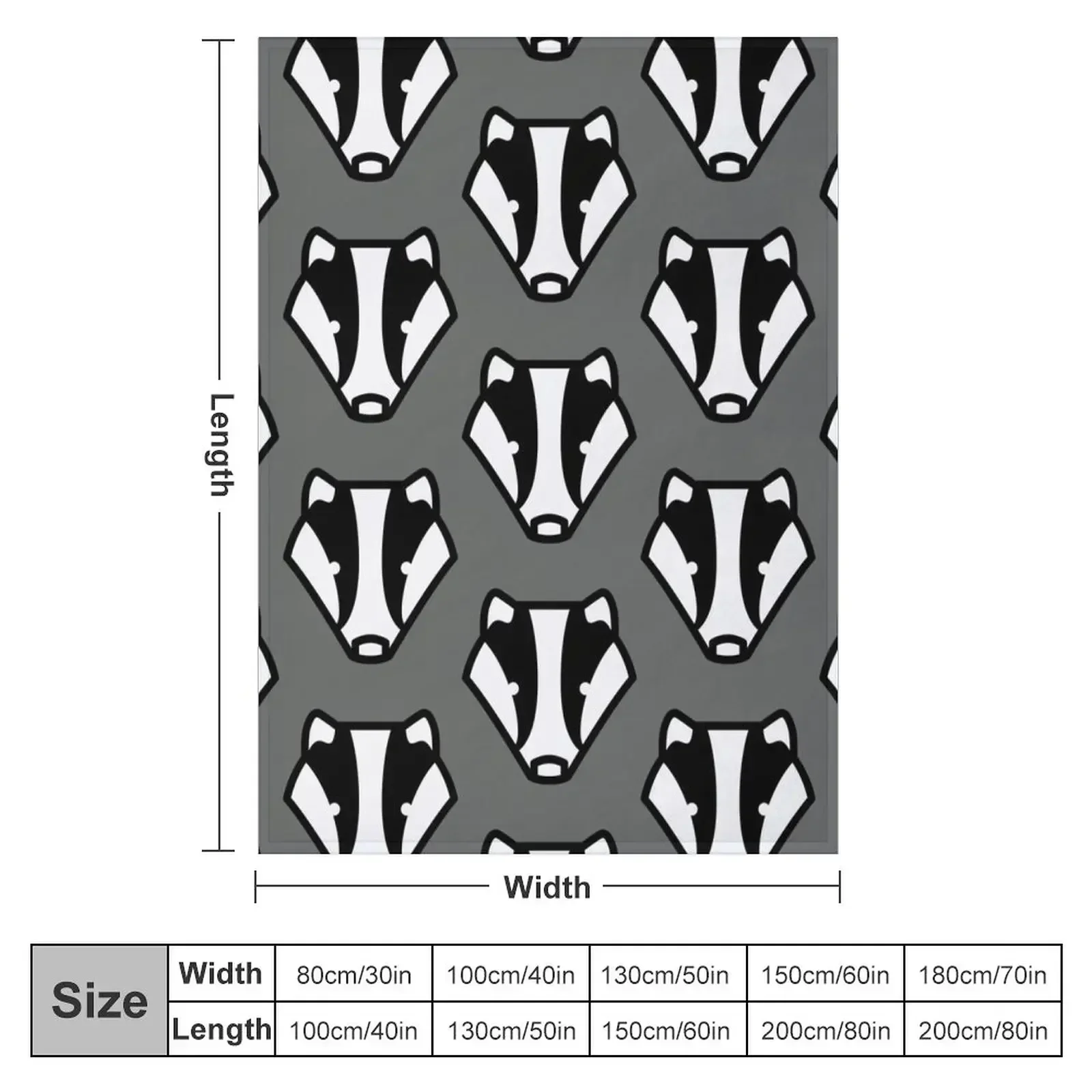 Badger badger badger grey and black design Throw Blanket Soft Plush Plaid Furrys Large Soft Big Baby Blankets