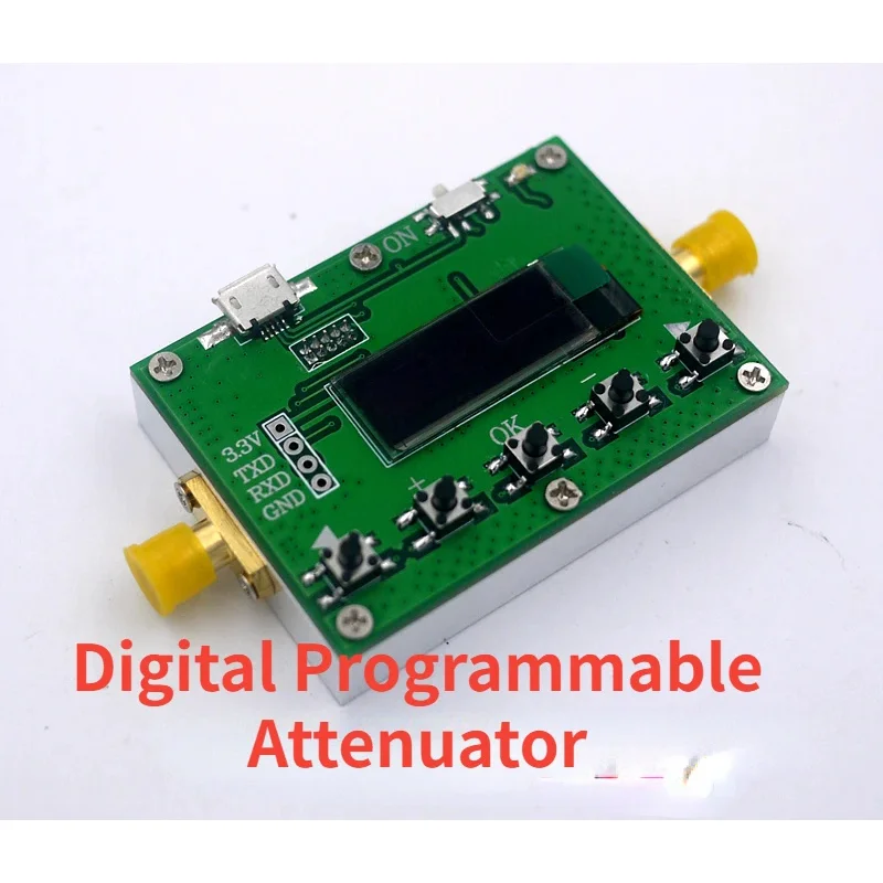 3G Digital Programmable Attenuator 30DB 60DB 90DB Step 0.5DB OLED display CNC shell