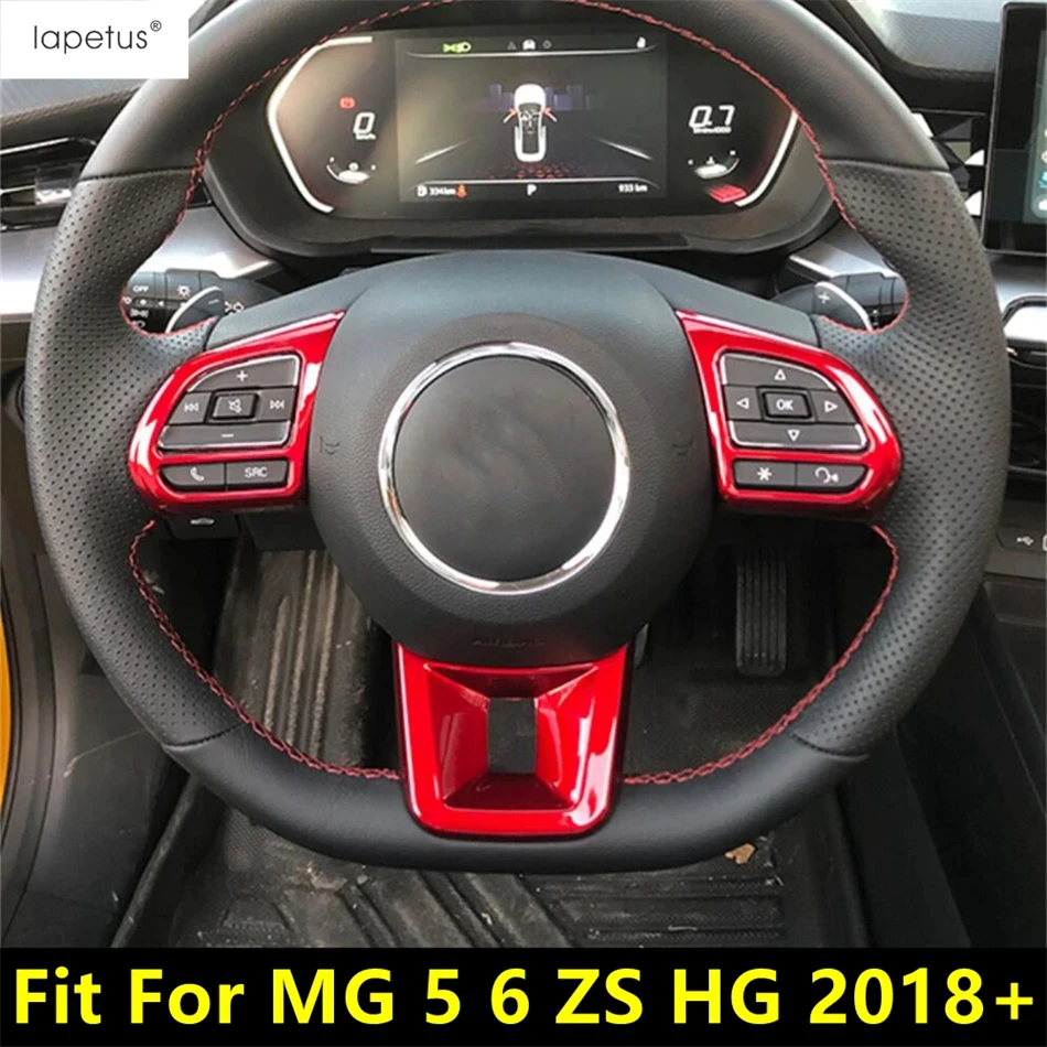 

Steering Wheel Button Frame Decoration Cover Trim For MG 5 6 ZS HG 2018 - 2022 Carbon Fiber / Red / Silver Accessories Interior