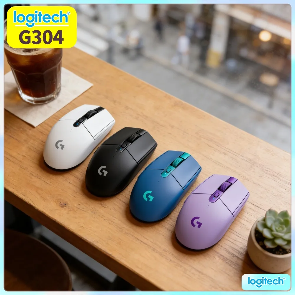 Mouse Gamer Sem Fio Logitech G304 LIGHTSPEED 12000 DPI 1ms Latência Sensor HERO Bateria de 250h Mouse de Viagem com Empunhadura Confortável para Usuários