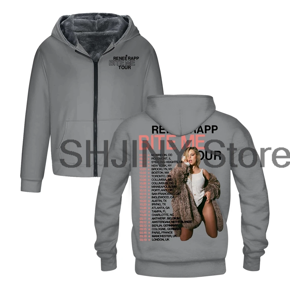 

Renee Rapp Bite Me Tour 2025 толстовка на молнии для женщин и мужчин куртка парки с длинным рукавом уличная зимняя куртка
