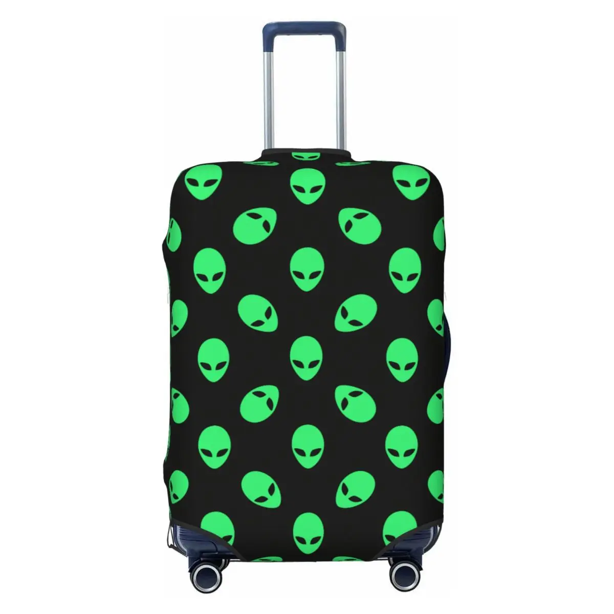 

Custom Universal Vector Icons Alien Heads Luggage Cover Protector Fashion Travel Suitcase Protective Cover for 18-32 Inch