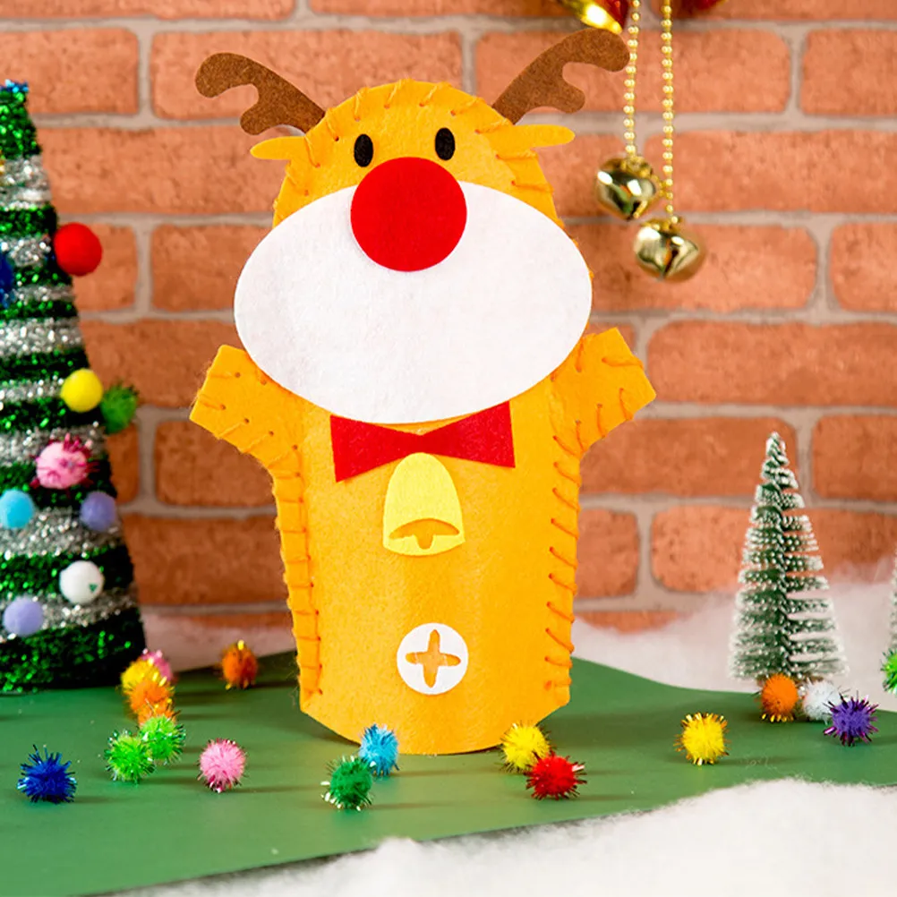 3pcs Christmas Kids DIY Non-Woven Pouches for Early Learning and Creativity Development