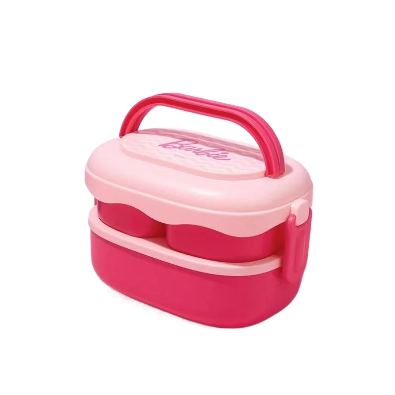 

MINISO Barbie Series Double-layer Bento Box 1600mL Lunch Box Office Student Portable
