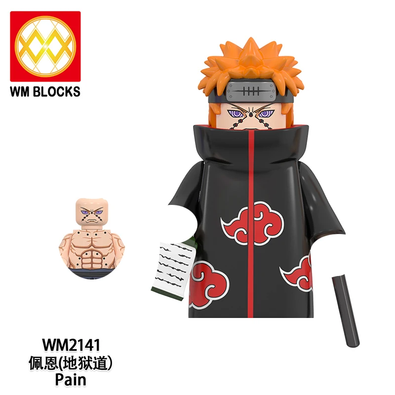 Anime Naruto Pain Sasuke Gaara Blocos de Construção, Mini Action Figures, Tijolos para Presentes, Coleção Minifigures, Brinquedos Educativos, DIY