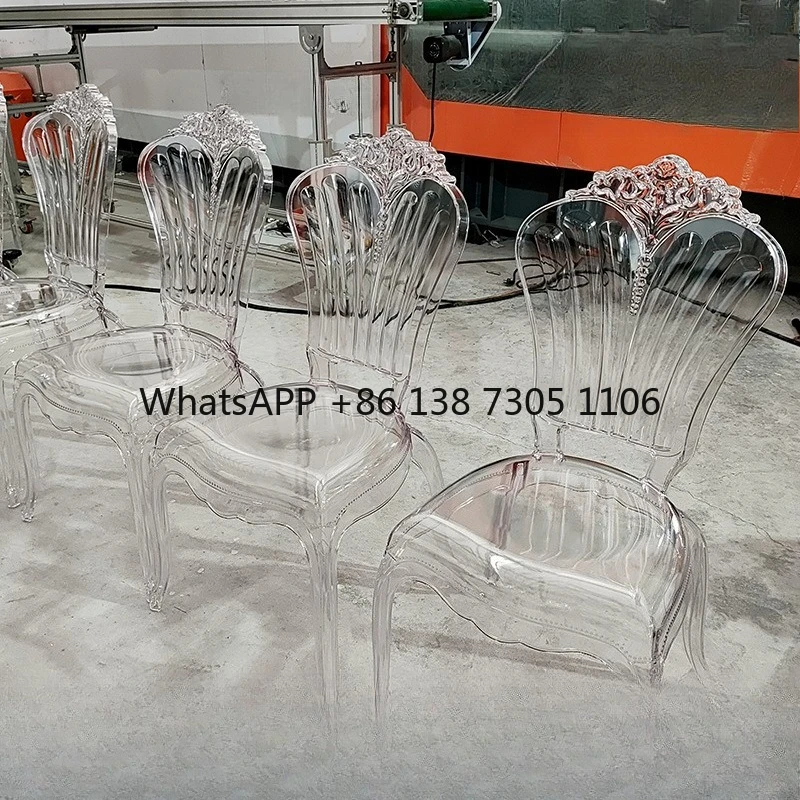 

Outdoor wedding engineering, European PC acrylic transparent dining chair, queen chair, plastic crystal chair, court chair