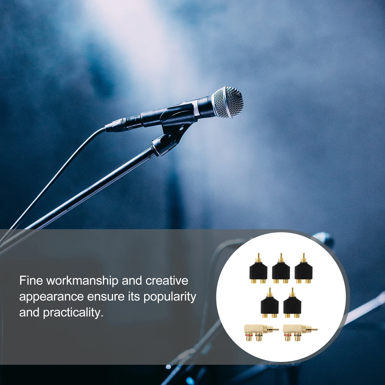 

7 Pcs Splitter Audio Plug Connector Audio Adapter Plug 90 Degree Copper Right Angle Male Female Video Cable AUX