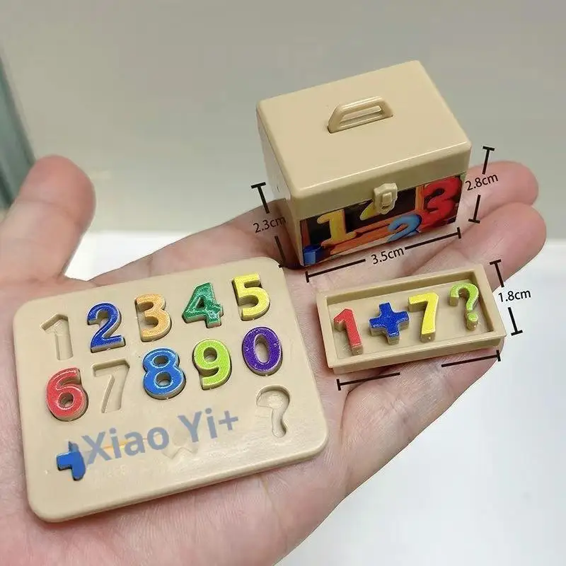 1 Set Miniature Simulation Model Dollhouse Letter Numbers Block Puzzle Sorting Math Bricks Small Ornament Toys For Children