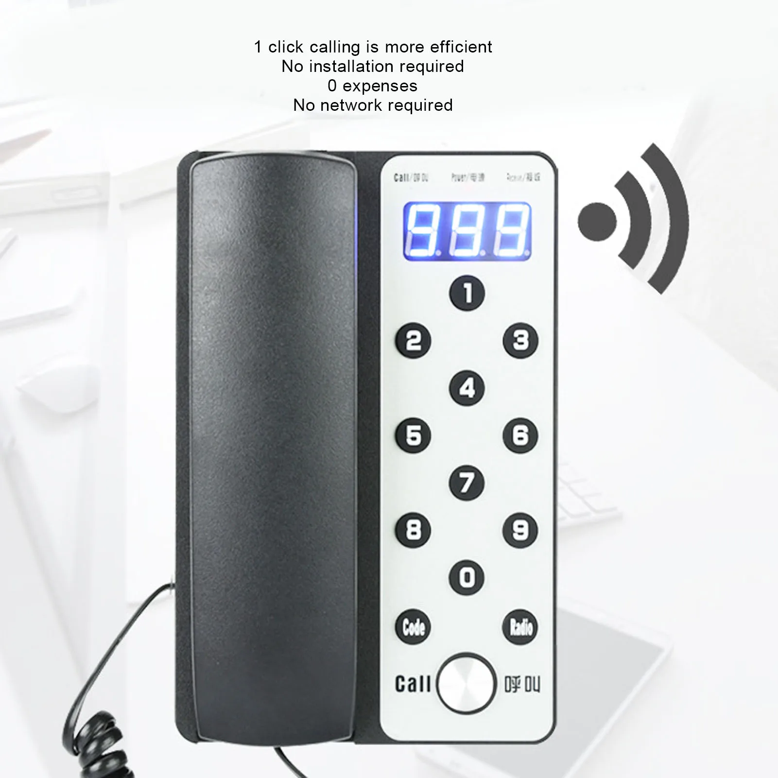 Wireless Intercom Phone 433MHz Stable Transmission 1000m Long Range Full Duplex Intercom Telephone Office Home Intercom System